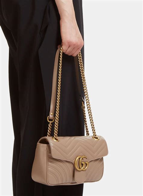 gucci bag taupe|Gucci leather shoulder bag.